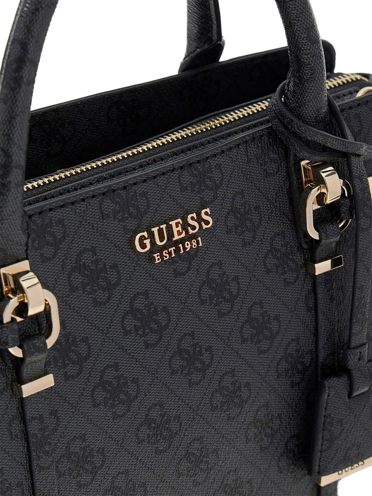 Guess Leona Shoulder Bag — Black Polyurethane