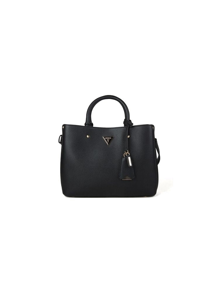 Guess Meridian Ii Shoulder Bag — Black Polyurethane