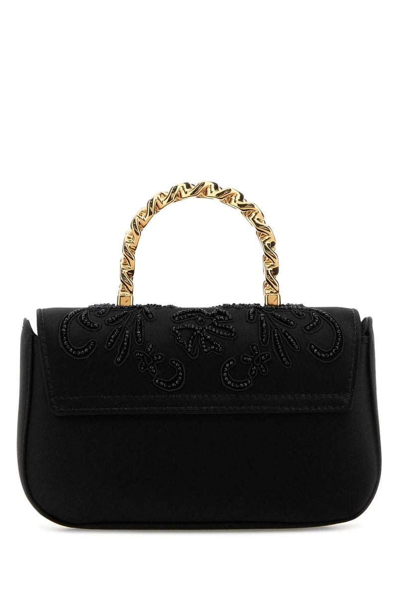 Versace Beaded Medusa Shoulder Bag — Black