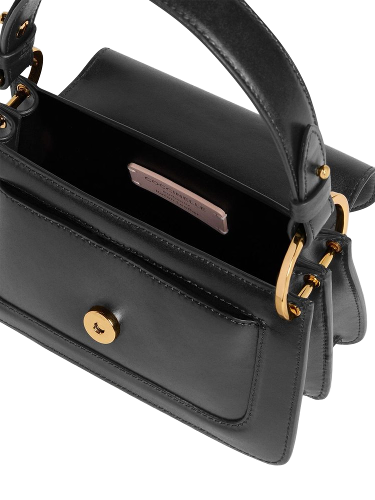 Coccinelle C-Me Top Handle Bag — Black Calf Split