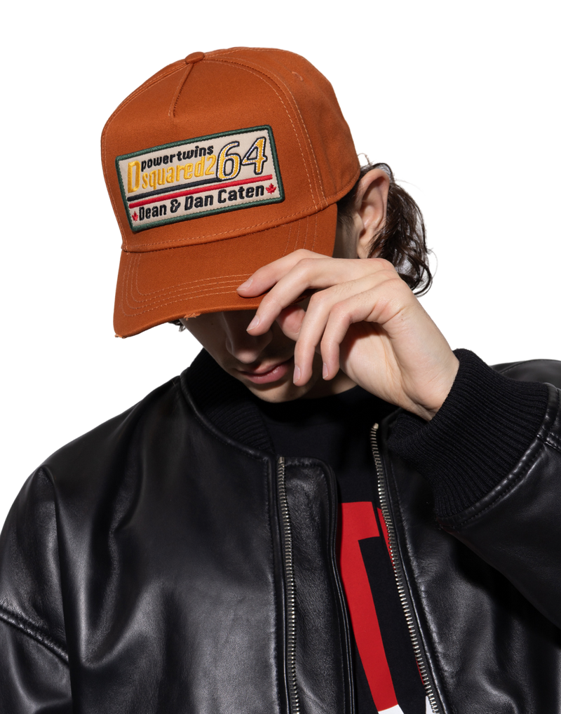 Dsquared2 Bcm040205c000015058 Logo Patch Baseball Cap — Brown Cotton Caps