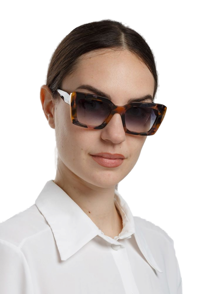 Ana Hickmann Ah9515 Honey Tortoiseshell Acetate Sunglasses — Brown