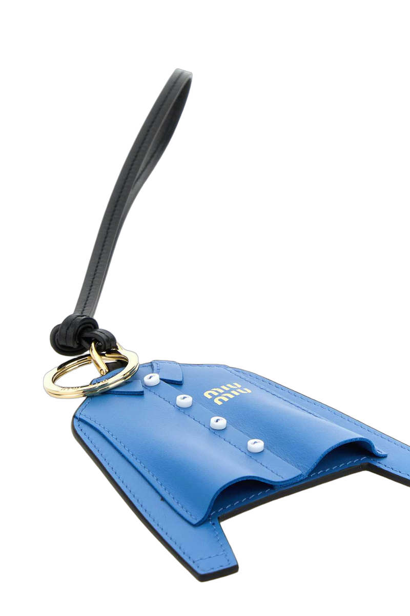 Miu Miu Leather Shirt-Shaped Key Case — Blue Keychains