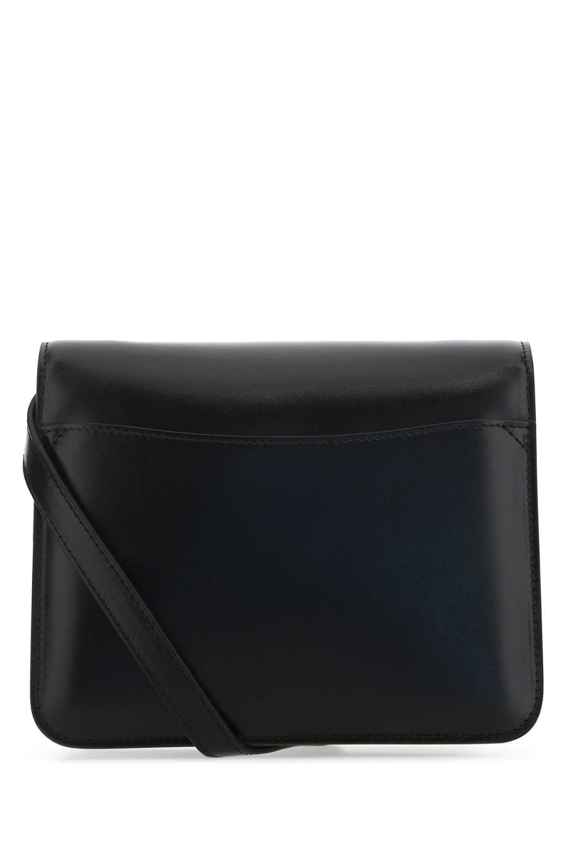 Chloé Pleated Handle Leather Clutch — Black
