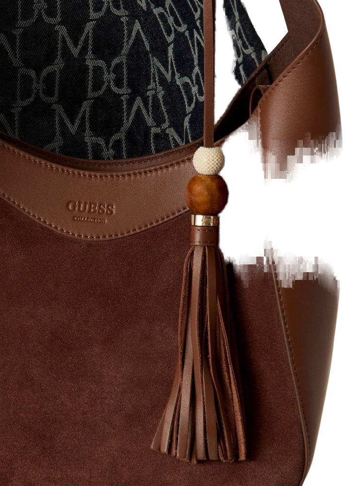 Guess Nina Hobo Bag — Brown Cow Leather