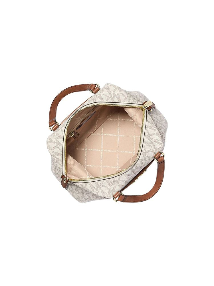 Michael Kors Signature Logo Coated Canvas Shoulder Bag — Beige 89.coated