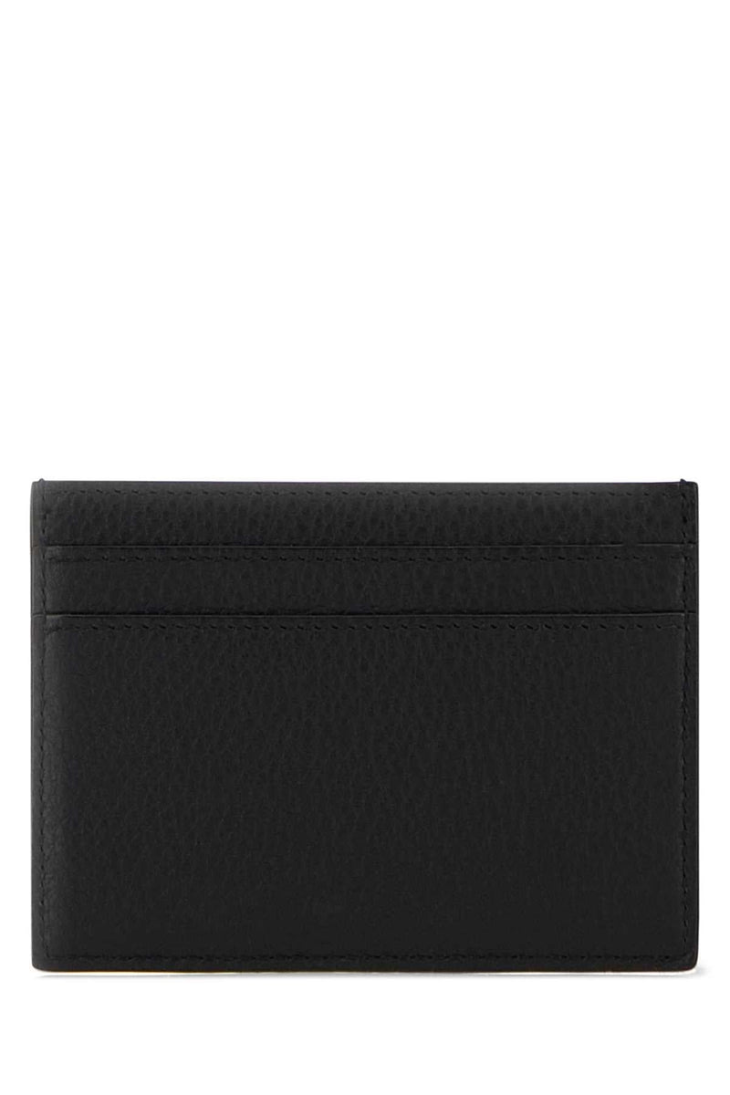Saint Laurent Leather Card Case — Black Wallet