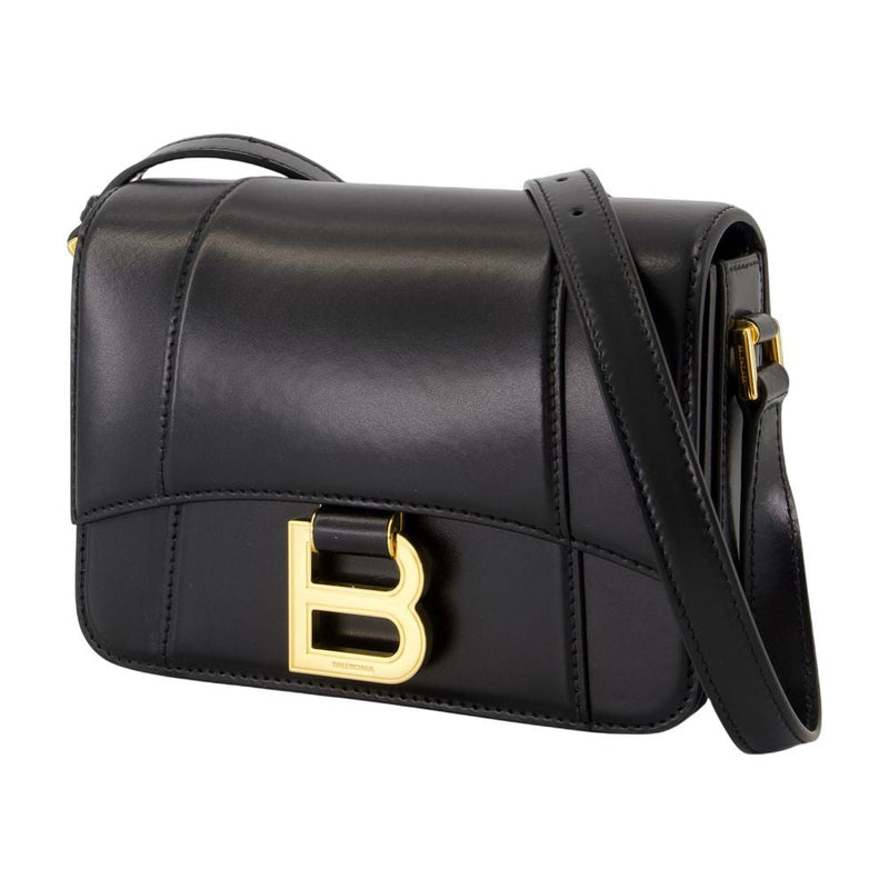 Balenciaga Hourglass Crossbody Bag — Black Calfskin