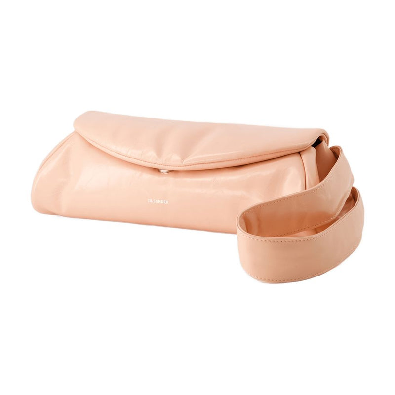 Jil Sander Cannolo Grande Hobo Bag — Pink Calfskin