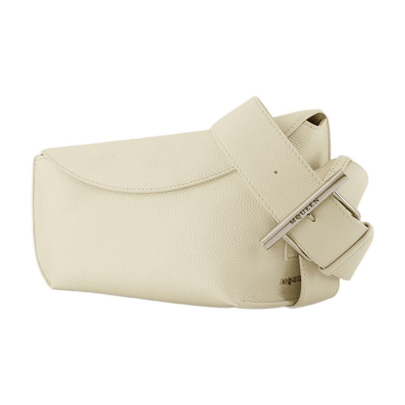 Alexander Mcqueen Calfskin Leather Crossbody Bag — Beige