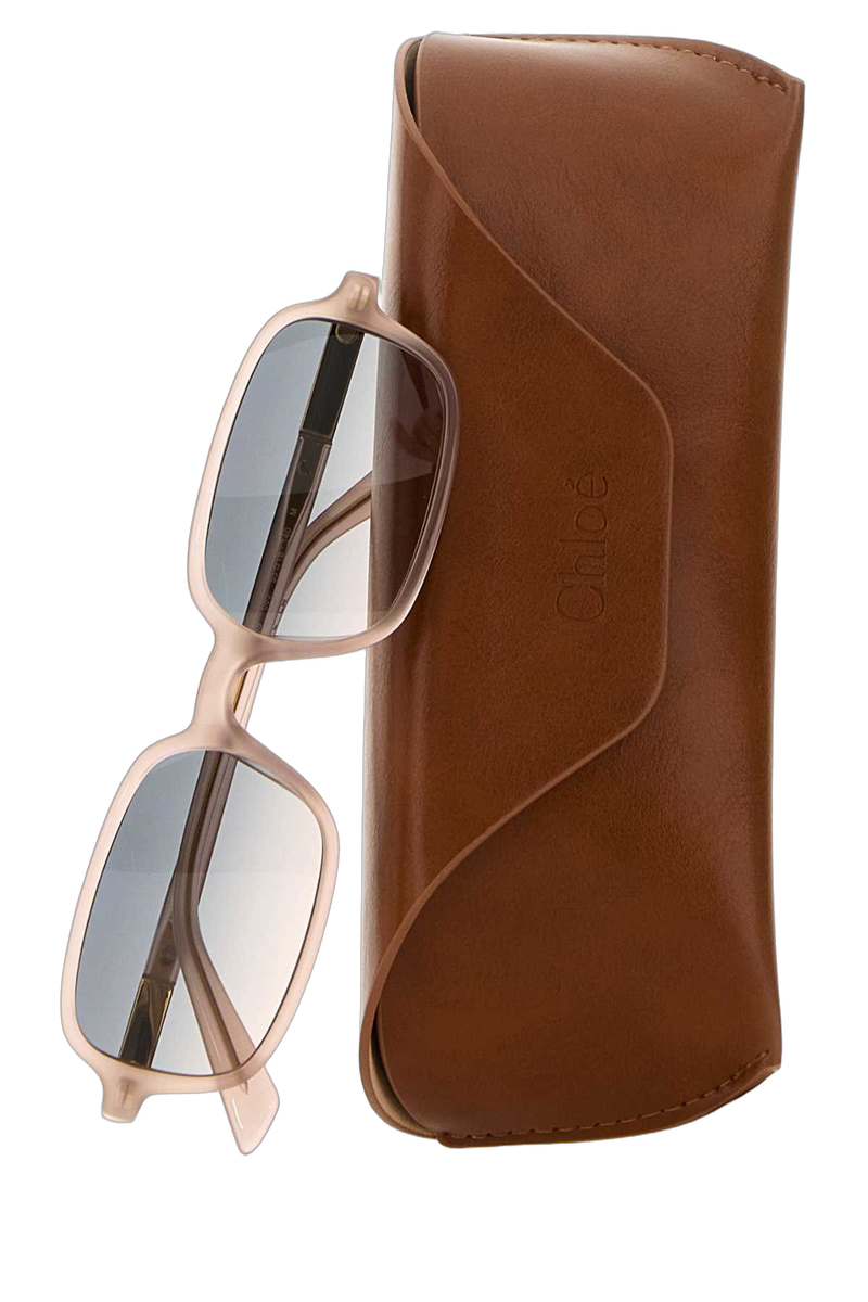 Chloé Ch0363s005 Oversized Acetate Frame Sunglasses — Beige Exterior