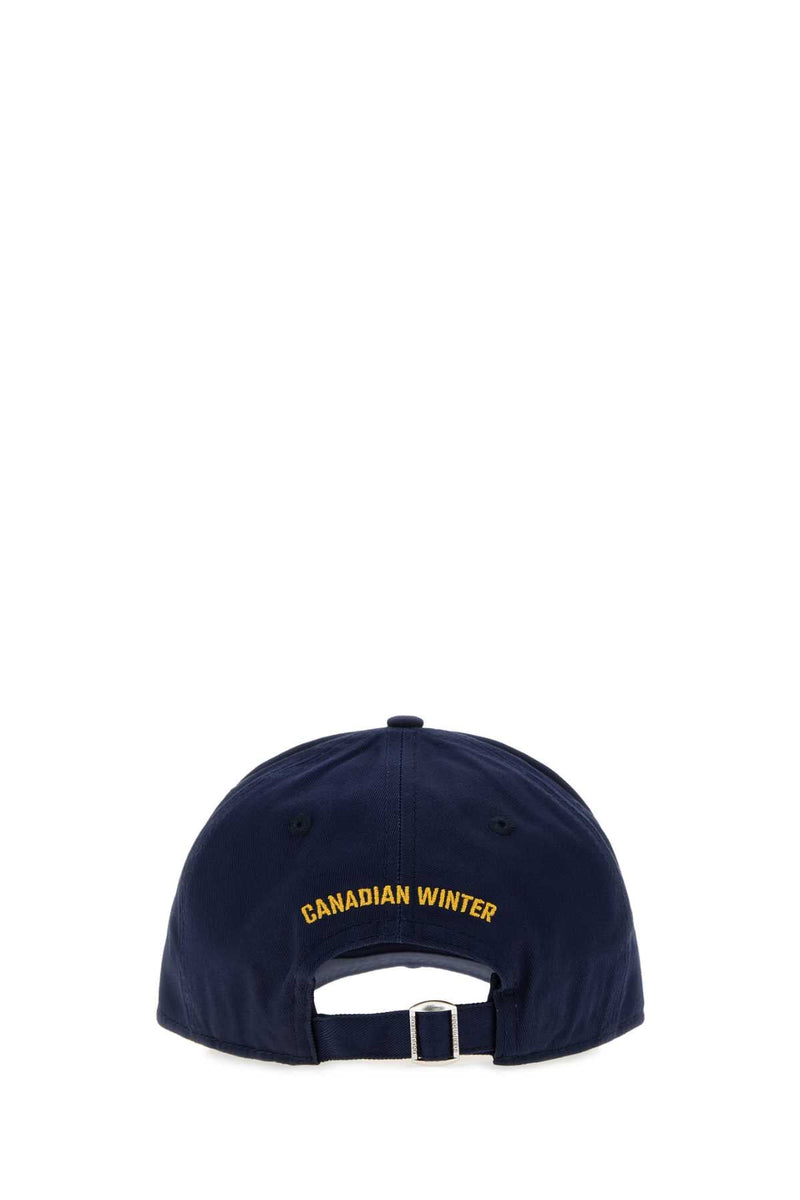 Dsquared2 Bcm103105c00001 Logo-Embroidered Baseball Cap — Navy Exterior: Cotton Caps