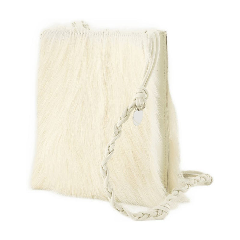 Jil Sander Textured Goatskin Crossbody Bag — White