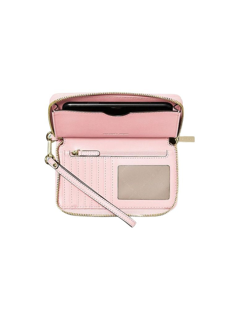 Michael Kors Logo-Print Cotton Wallet — Pink