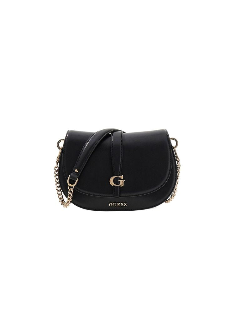 Guess Carrie Shoulder Bag — Black Polyurethane