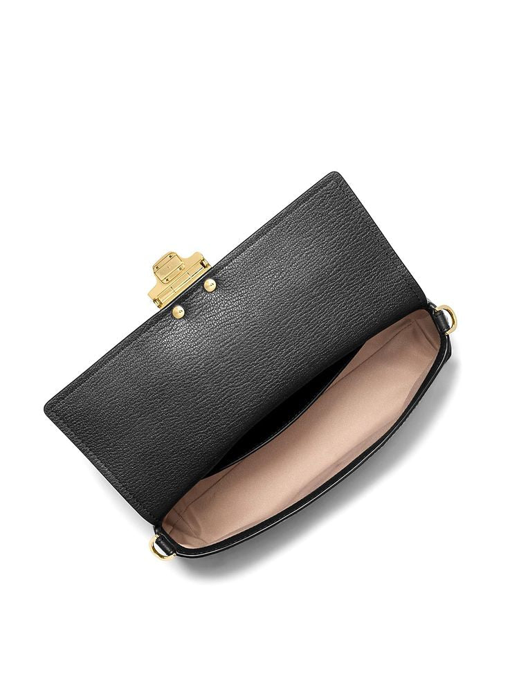Michael Kors Leather Crossbody Bag — Black Cow