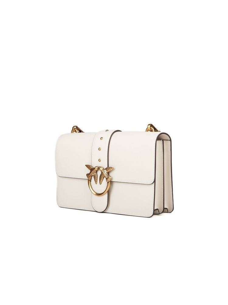 Pinko Love Crossbody Bag — White Goat Leather