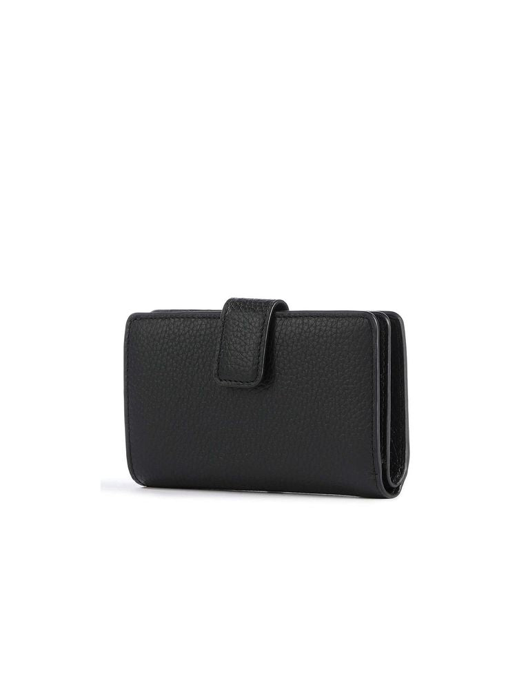 Coccinelle Grained Cowhide Wallet — Black