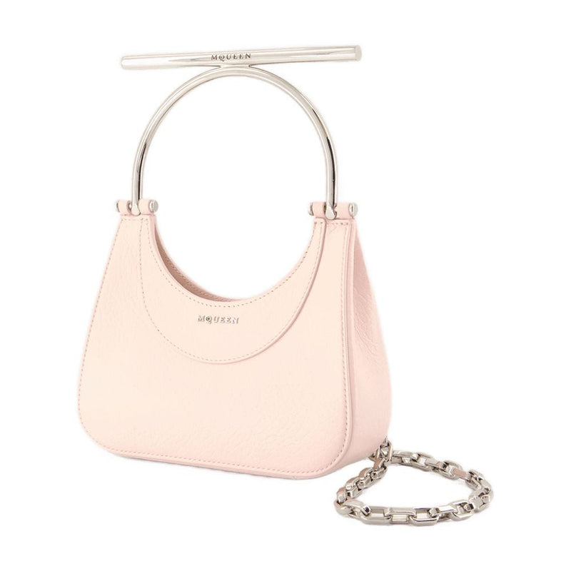 Alexander Mcqueen Chain-Accented Lambskin Mini Bag — Pink