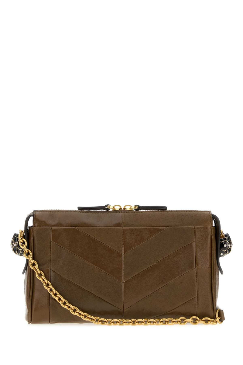 Valentino Garavani Chevron-Quilted Shoulder Bag — Brown