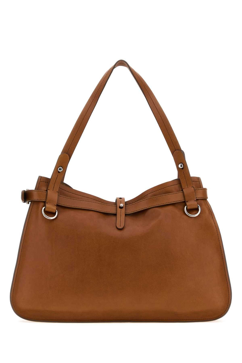 Miu Miu Vitello Leather Shoulder Bag — Cognac