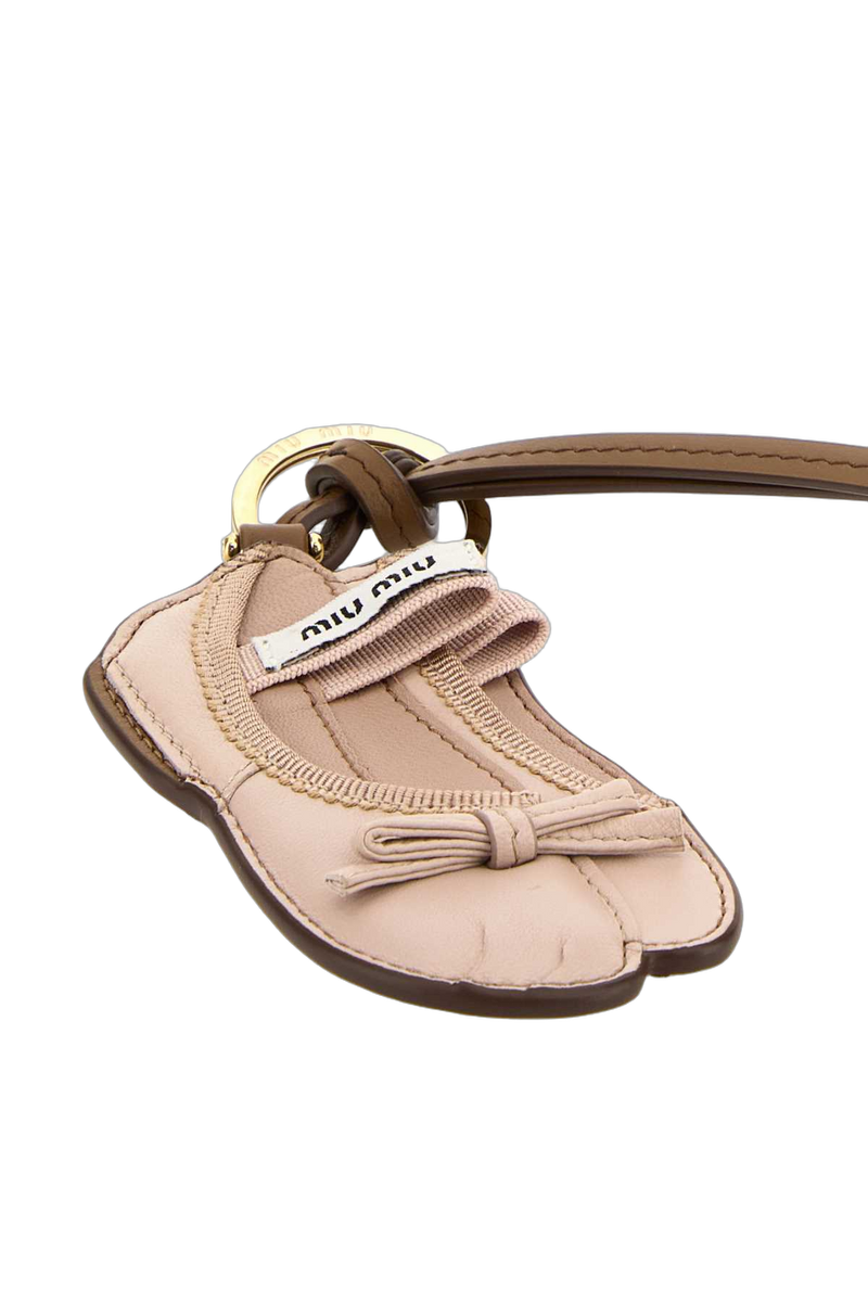 Miu Miu Leather Ballet Slipper-Shaped Key Case — Pink Keychains