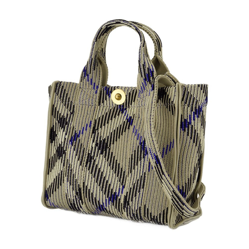 Burberry Knit Jacquard Tote Bag — Beige Nylon