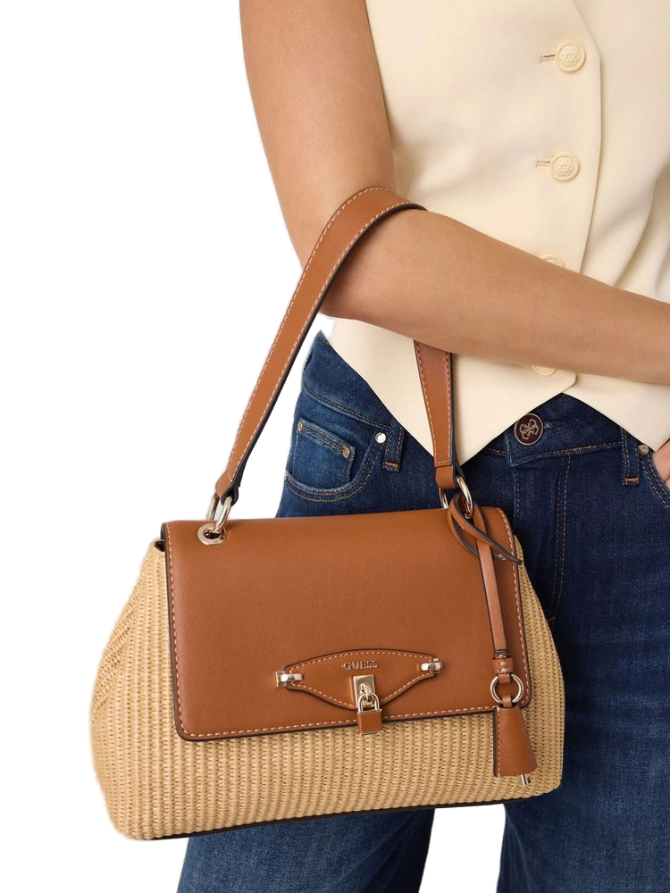 Guess Maggie Shoulder Bag — Beige Polypropylene