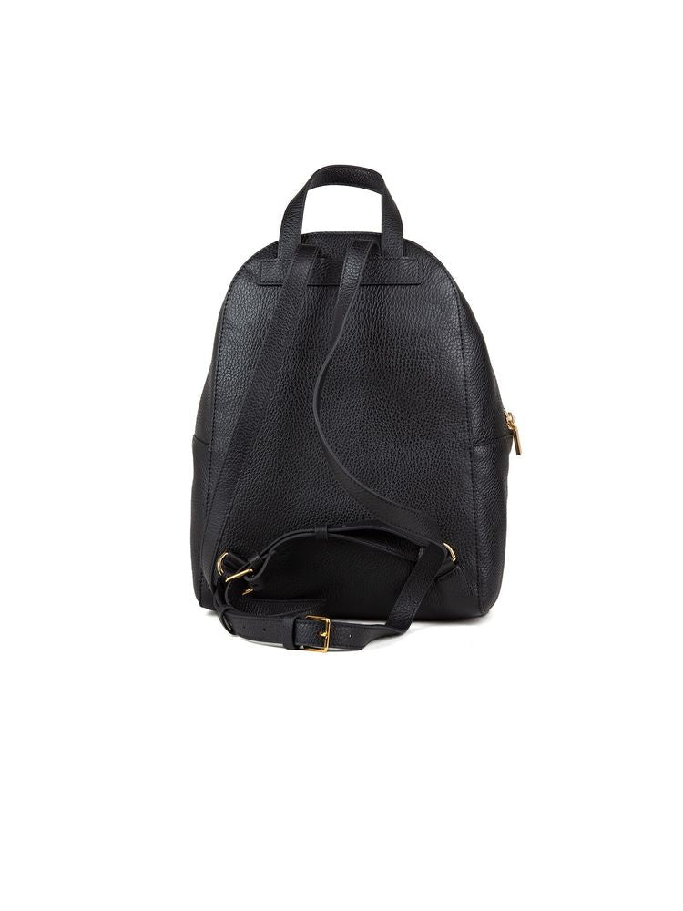 Coccinelle Grained Leather Backpack — Black Genuine