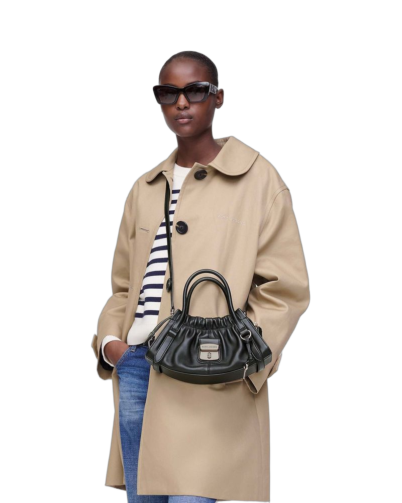 Marc Jacobs Gathered Nappa Leather Shoulder Bag — Black