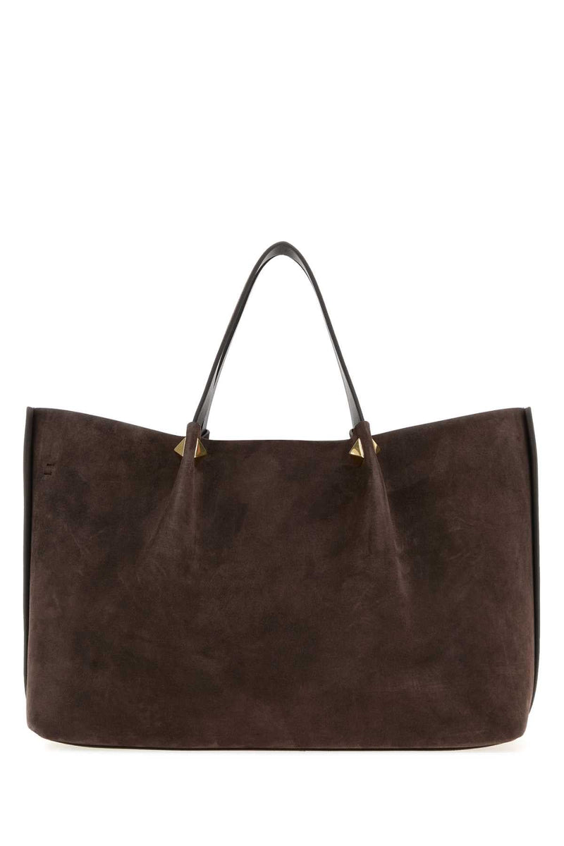 Valentino Garavani Suede Tote Bag — Brown 211