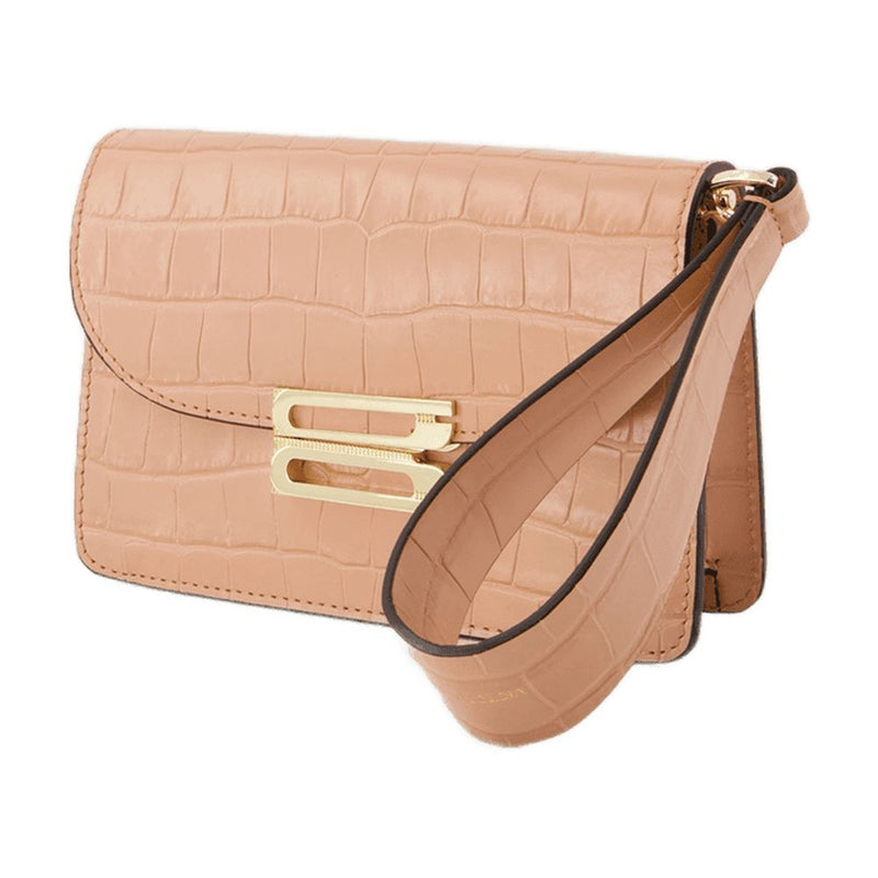 Victoria Beckham Nano Dorian Card Case — Beige Calfskin Cases