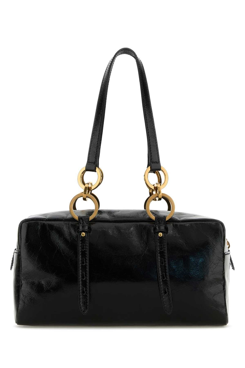Prada Bauletto Shoulder Bag — Black Vitello
