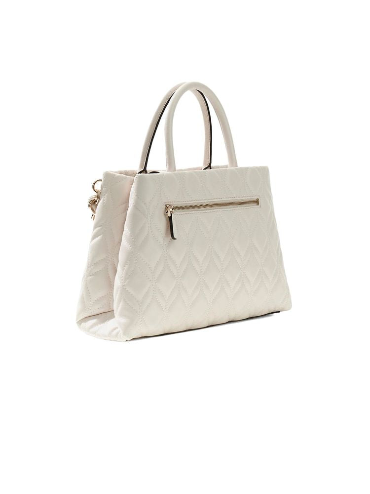 Guess Quilted Polyurethane Shoulder Bag — White