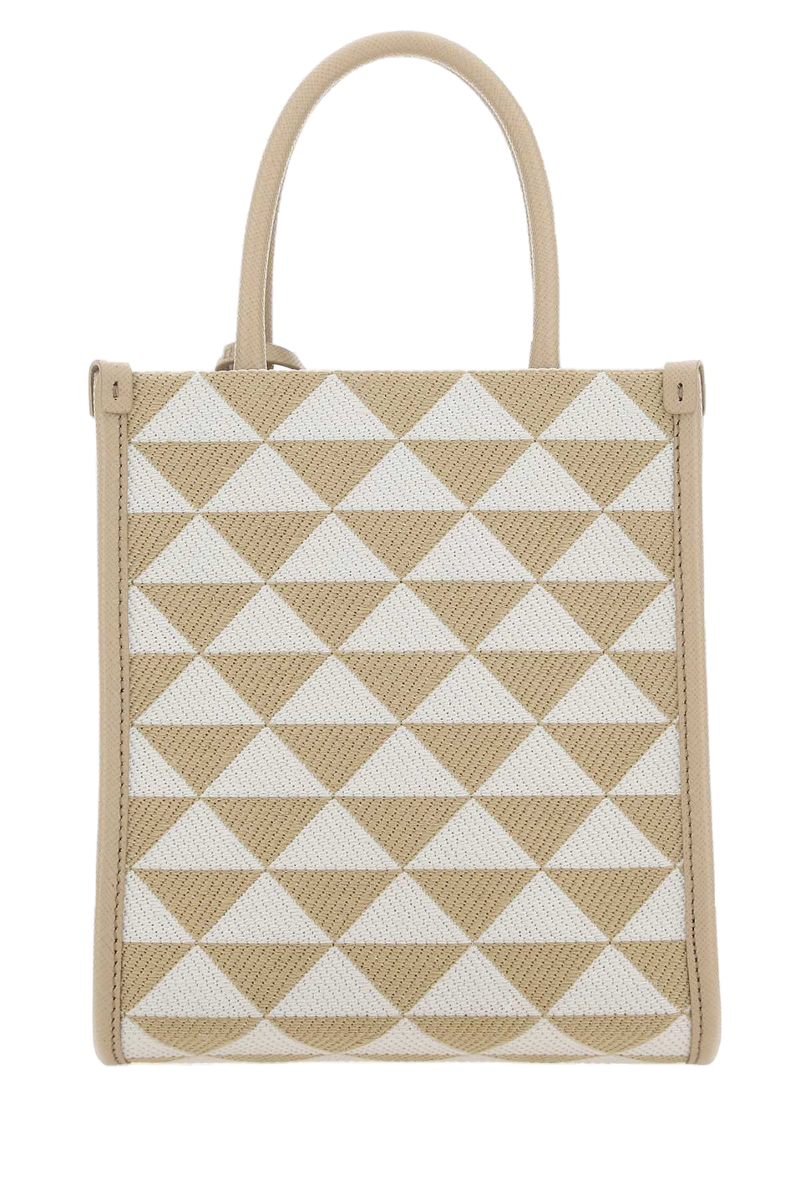 Prada Symbole Top Handle Bag — Beige