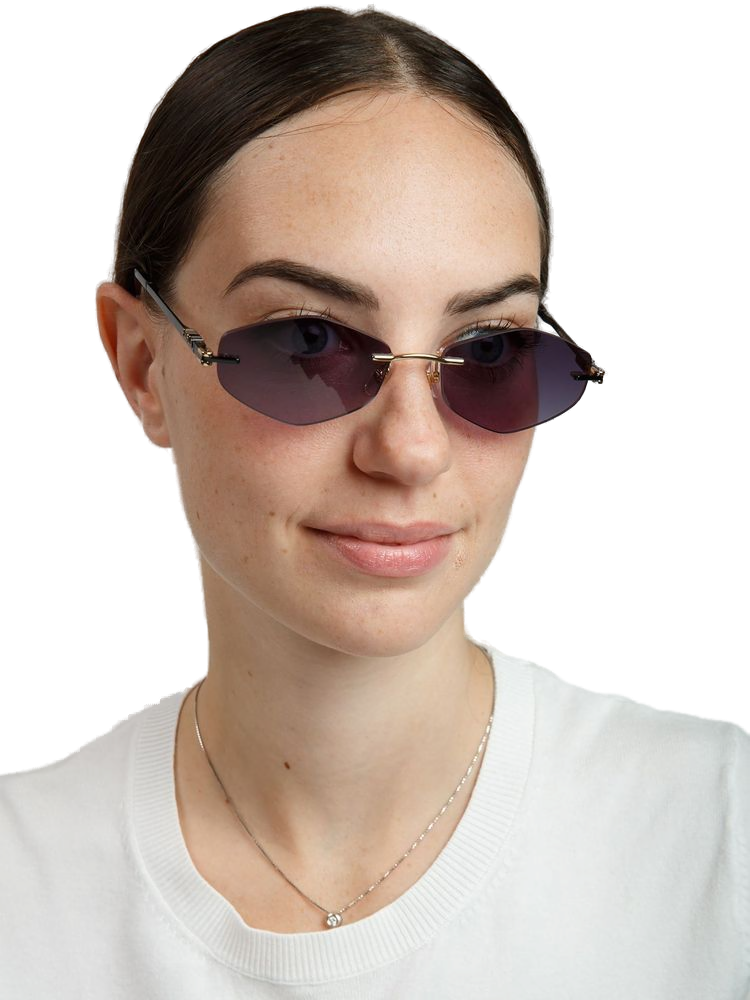 Furla Sfub28 Smoke Gradient Tinted Metal Sunglasses — Rose Gold