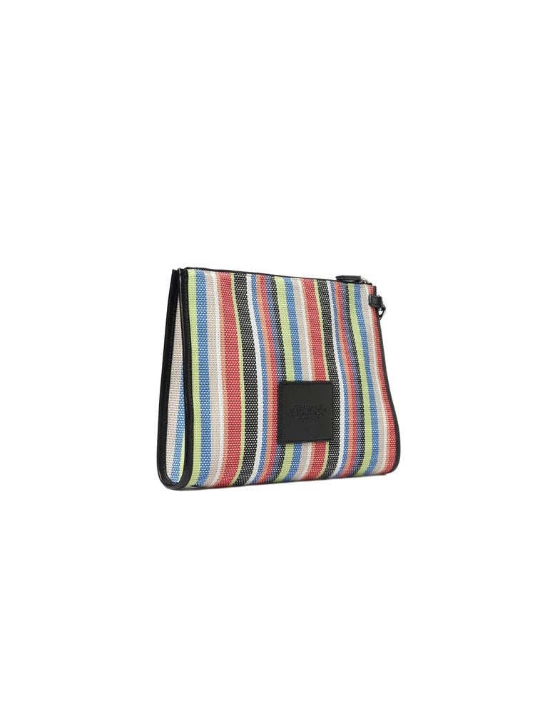 Marc Jacobs Striped Canvas Clutch — Multicolor Pvc Wallet