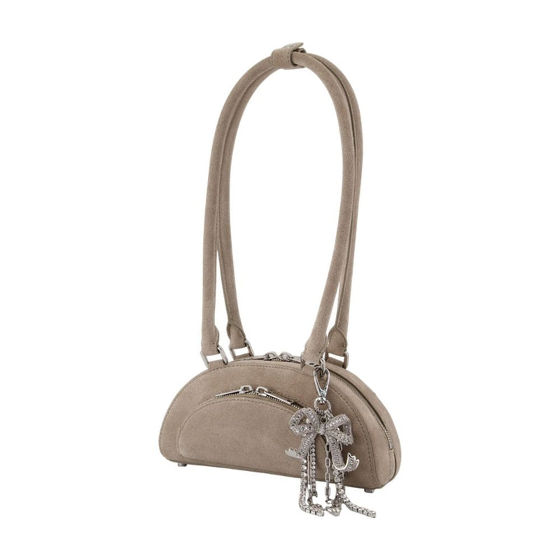 Self-Portrait Calfskin Shoulder Bag — Gray