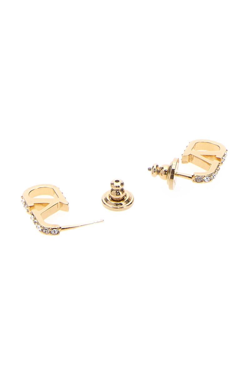 Valentino Garavani Logo-Embellished Earrings — Gold