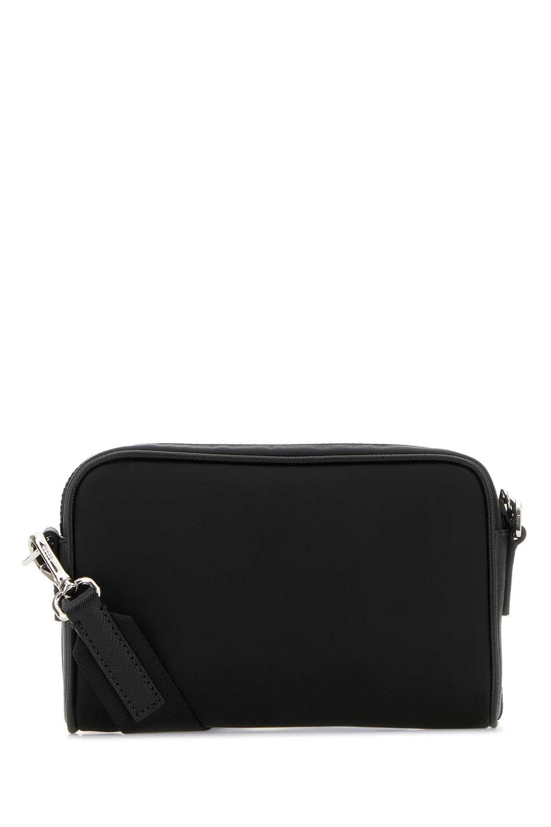 Prada Re-Nylon And Leather Crossbody Bag — Black Poliammidericiclata-vitello