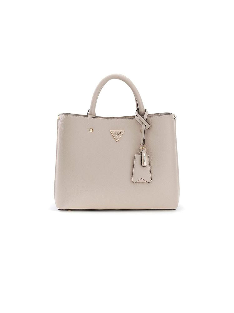 Guess Structured Polyurethane Shoulder Bag — Beige