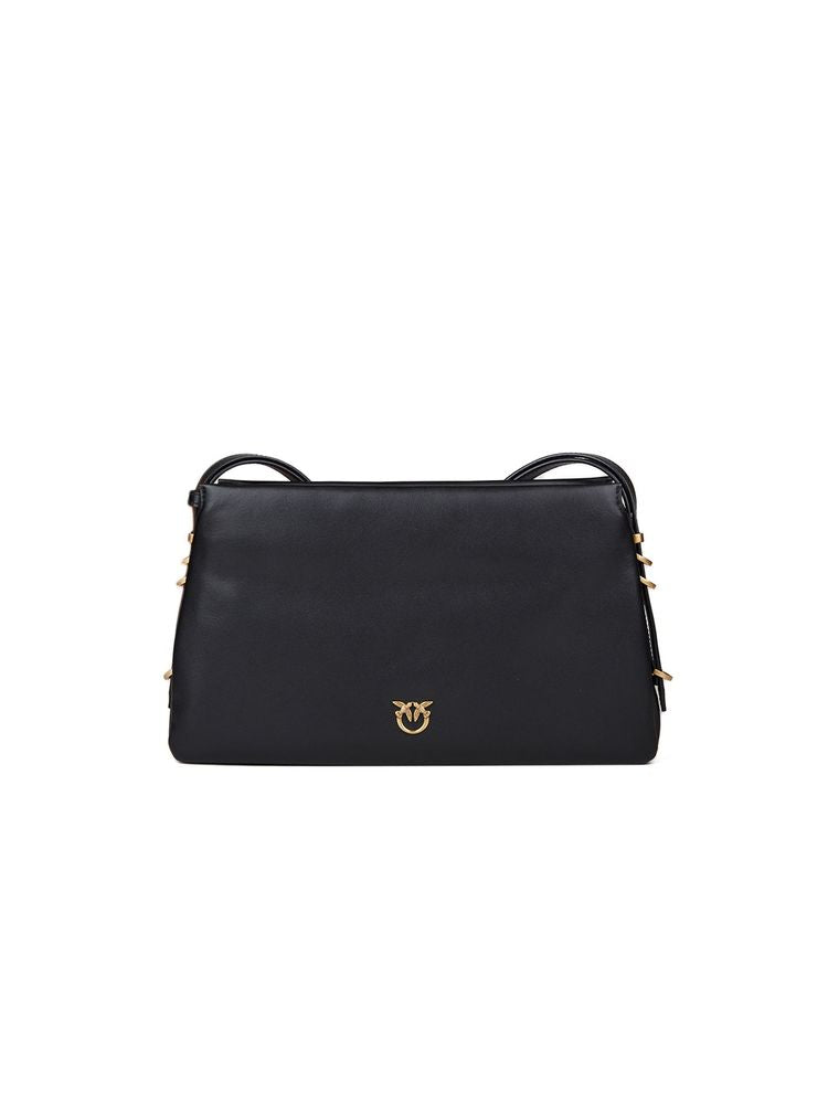 Pinko Triplet Crossbody Bag — Black Calfskin Leather