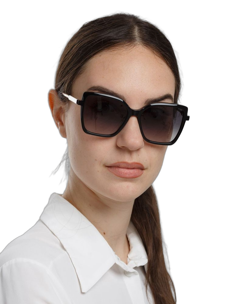 Zadig & Voltaire Szv511 Gradient Grey Lens Sunglasses — Black Acetate