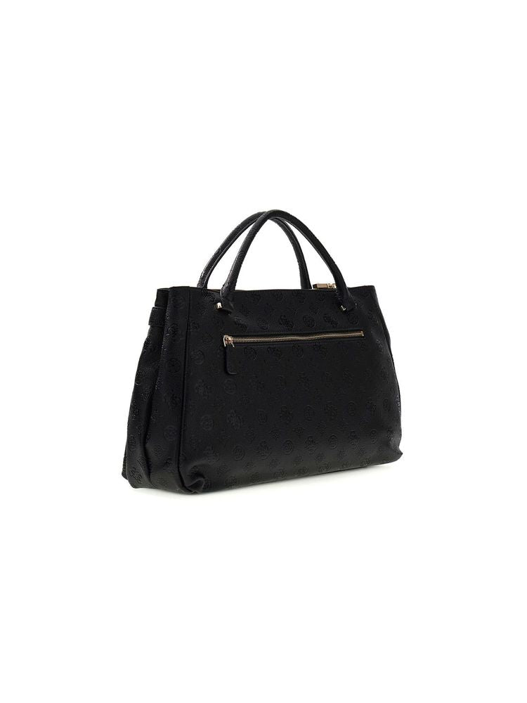 Guess Ella Top Handle Bag — Black Polyurethane