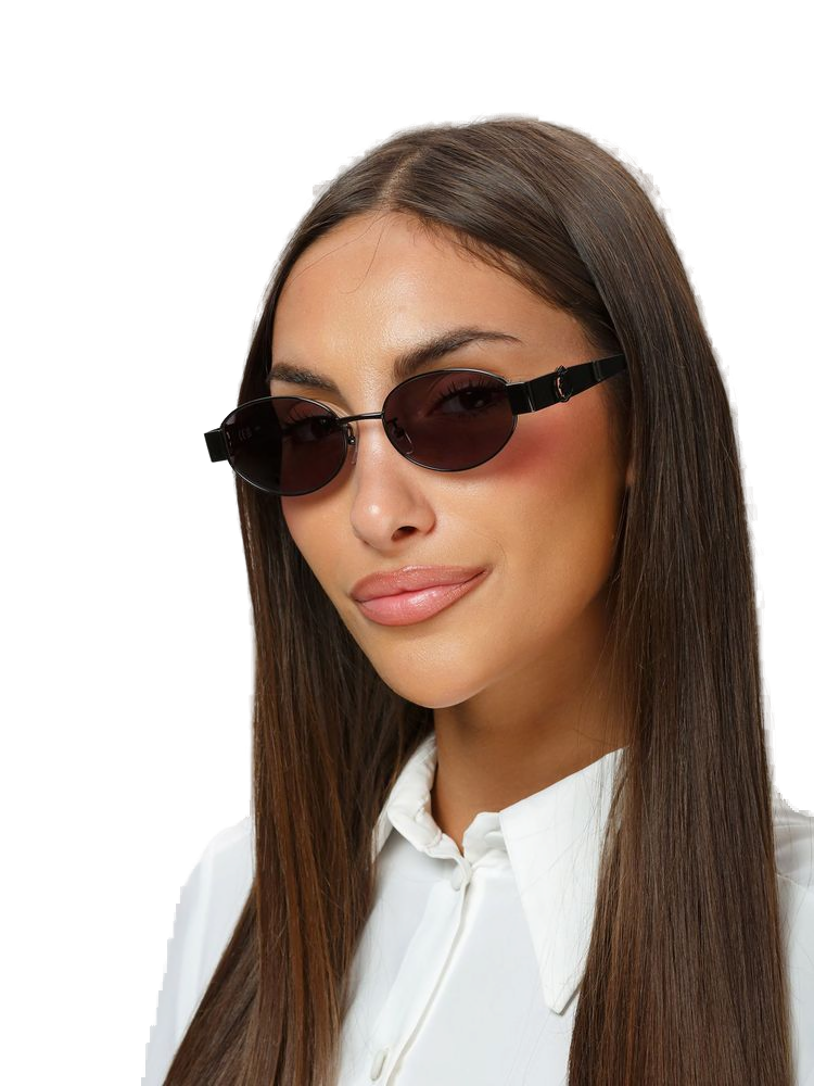 Just Cavalli Sjc152 Metal Round Sunglasses — Black