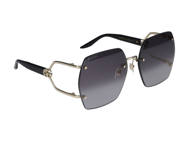 Gucci Gg1562s Oversized Rimless Metal Sunglasses — Gold