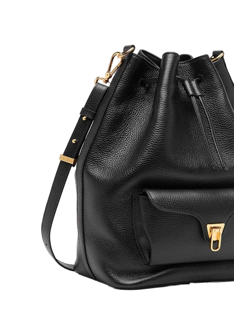 Coccinelle Beat Generatio Shoulder Bag — Black Genuine Leather