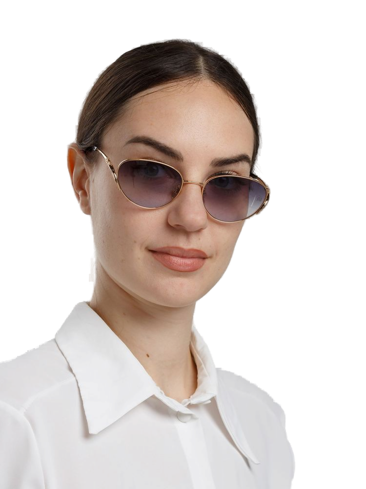 Ana Hickmann Ah3354 Metal Aviator Sunglasses — Gold