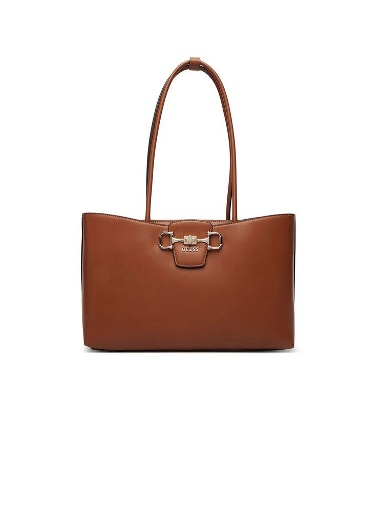 Guess Janie Girlfriend Tote Bag Cognac Polyurethane