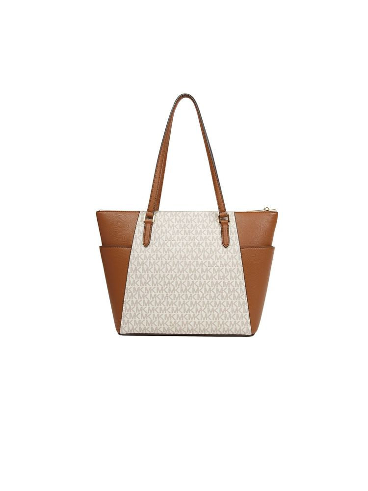 Michael Kors Charlotte Tote Bag — Brown Polyvinyl Chloride